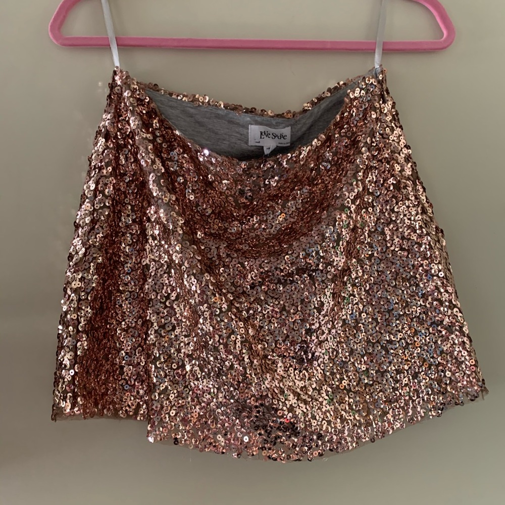 NWT Stunning Rose Gold Sequin Skirt By Love Sadie